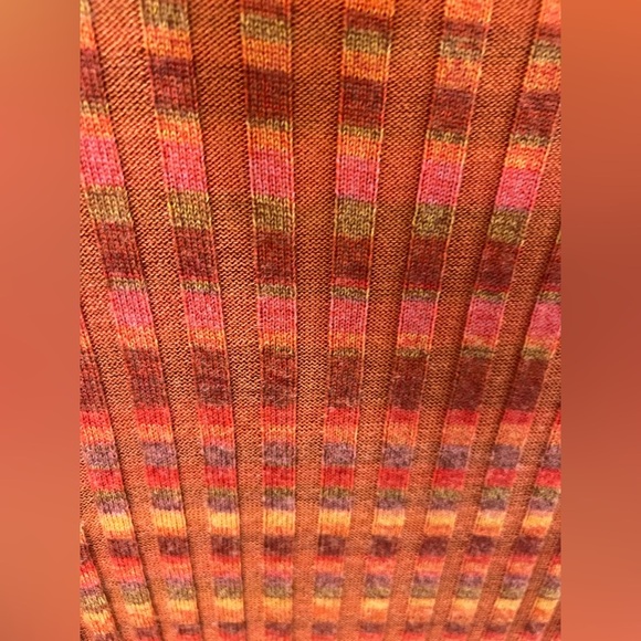 Anthropologie moth sydney turtleneck medium red orange multicolor ribbed wool - Picture 5 of 16